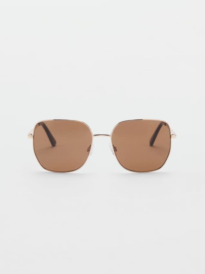 Square metallic frame sunglasses